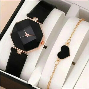 A very beautiful black ladies watch set..stylish on the go. NWT